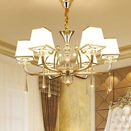 Lampadario contemporaneo elettroplaccato in cristallo e metallo 55x75 cm