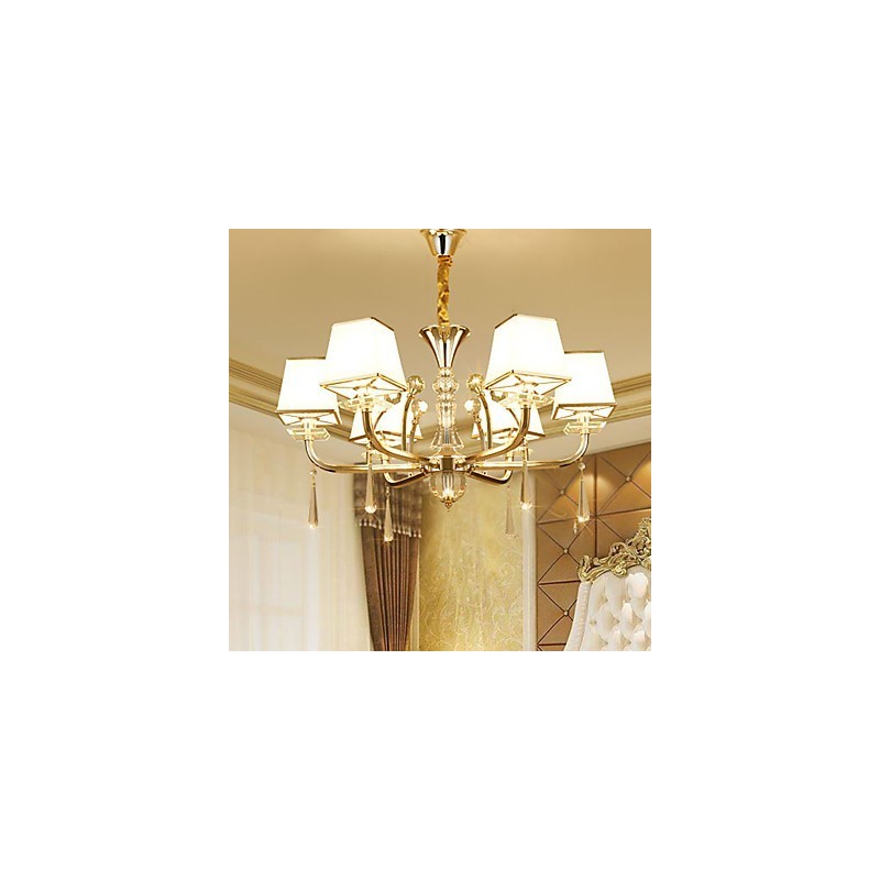 Lampadario contemporaneo elettroplaccato in cristallo e metallo 55x75 cm