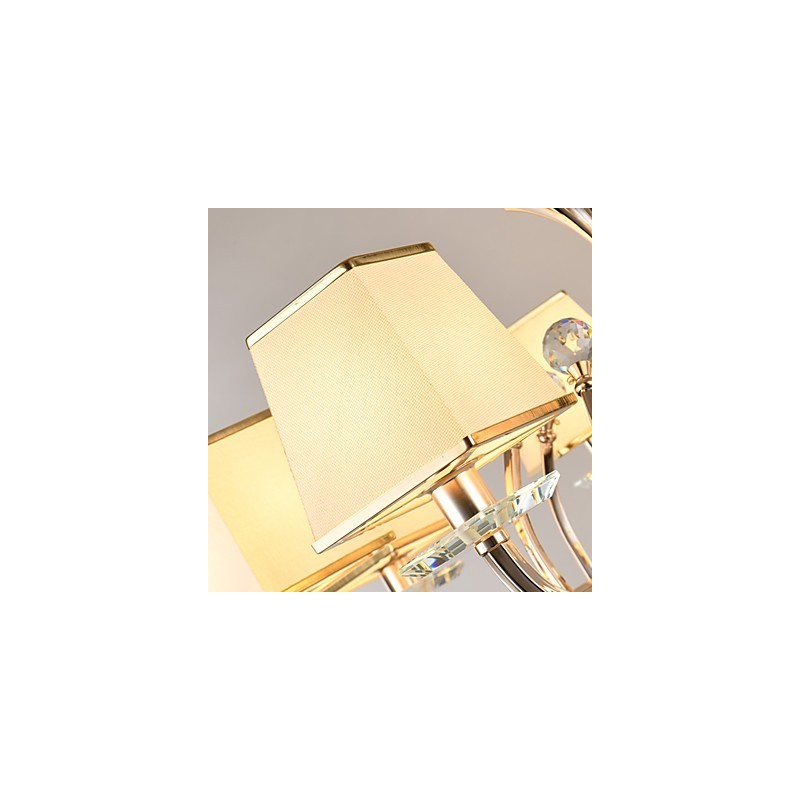 Lampadario contemporaneo elettroplaccato in cristallo e metallo 55x75 cm