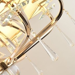 Lampadario contemporaneo elettroplaccato in cristallo e metallo 55x75 cm