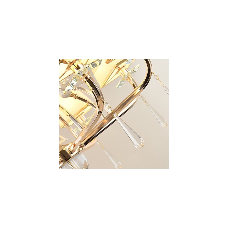 Lampadario contemporaneo elettroplaccato in cristallo e metallo 55x75 cm