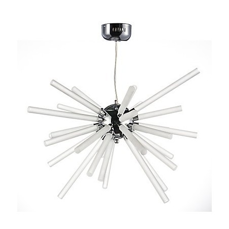 Lampadario a globo cromato in metallo e cristallo con LED integrato