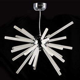 Lampadario a globo cromato in metallo e cristallo con LED integrato