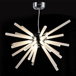 Lampadario a globo cromato in metallo e cristallo con LED integrato