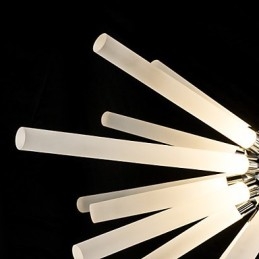 Lampadario a globo cromato in metallo e cristallo con LED integrato