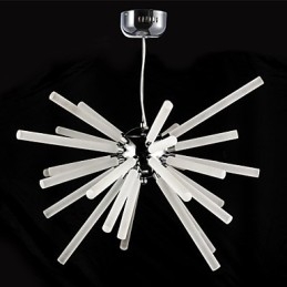 Lampadario a globo cromato in metallo e cristallo con LED integrato
