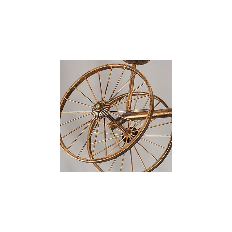 Lampadario rustico vintage country a globo dipinto in metallo per 5 lampadine E12/E14