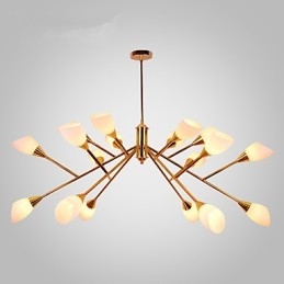 Lampadario nordico creativo per ingresso, metallo e vetro, 83 x 135 x 83 cm