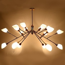 Lampadario nordico creativo per ingresso, metallo e vetro, 83 x 135 x 83 cm