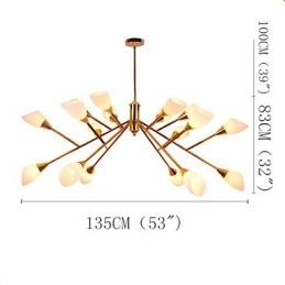 Lampadario nordico creativo per ingresso, metallo e vetro, 83 x 135 x 83 cm