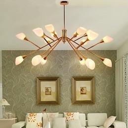 Lampadario nordico creativo per ingresso, metallo e vetro, 83 x 135 x 83 cm
