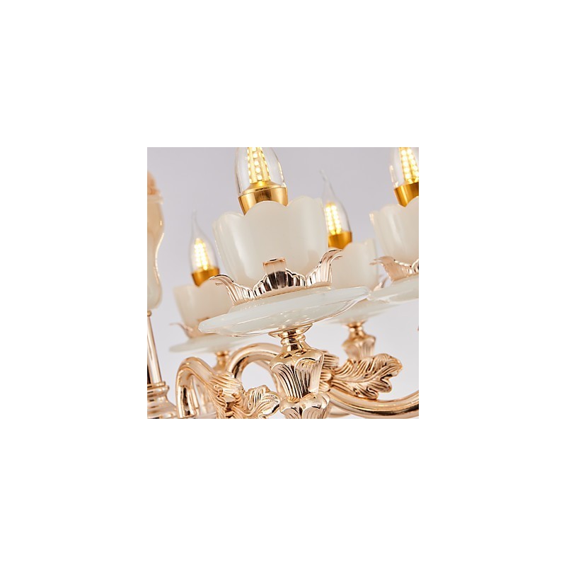 Lampadario classico in lega di zinco e cristallo, stile europeo, 8 luci E12/E14
