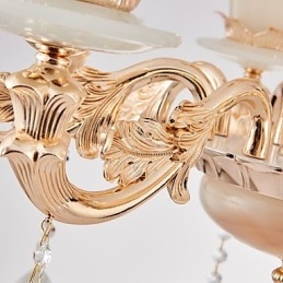 Lampadario classico in lega di zinco e cristallo, stile europeo, 8 luci E12/E14