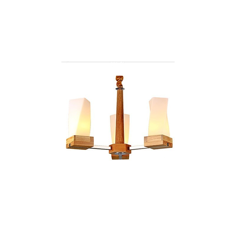 Lampadario in legno massello Iviving, 2 luci, beige