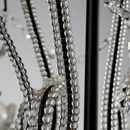 Lampadario retrò country in metallo dipinto con cristalli, 10 lampadine E12/E14
