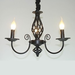 Lampadario classico europeo a 3 luci in metallo, stile candela, attacco E12/E14