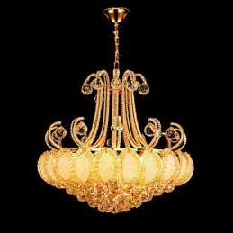 Lampadario moderno in cristallo, diametro 50 cm, 8 lampadine E12/E14 incluse