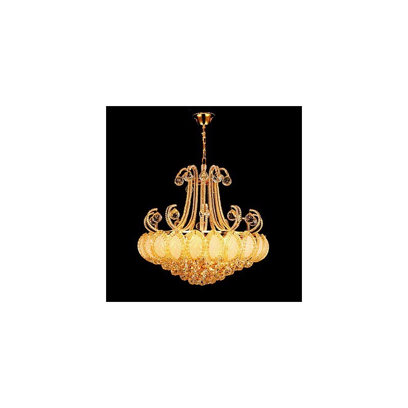 Lampadario moderno in cristallo, diametro 50 cm, 8 lampadine E12/E14 incluse
