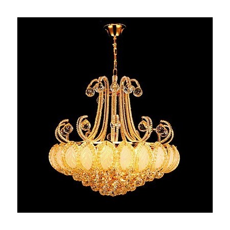 Lampadario moderno in cristallo, diametro 50 cm, 8 lampadine E12/E14 incluse