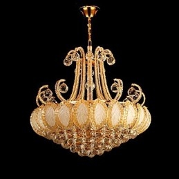 Lampadario moderno in cristallo, diametro 50 cm, 8 lampadine E12/E14 incluse
