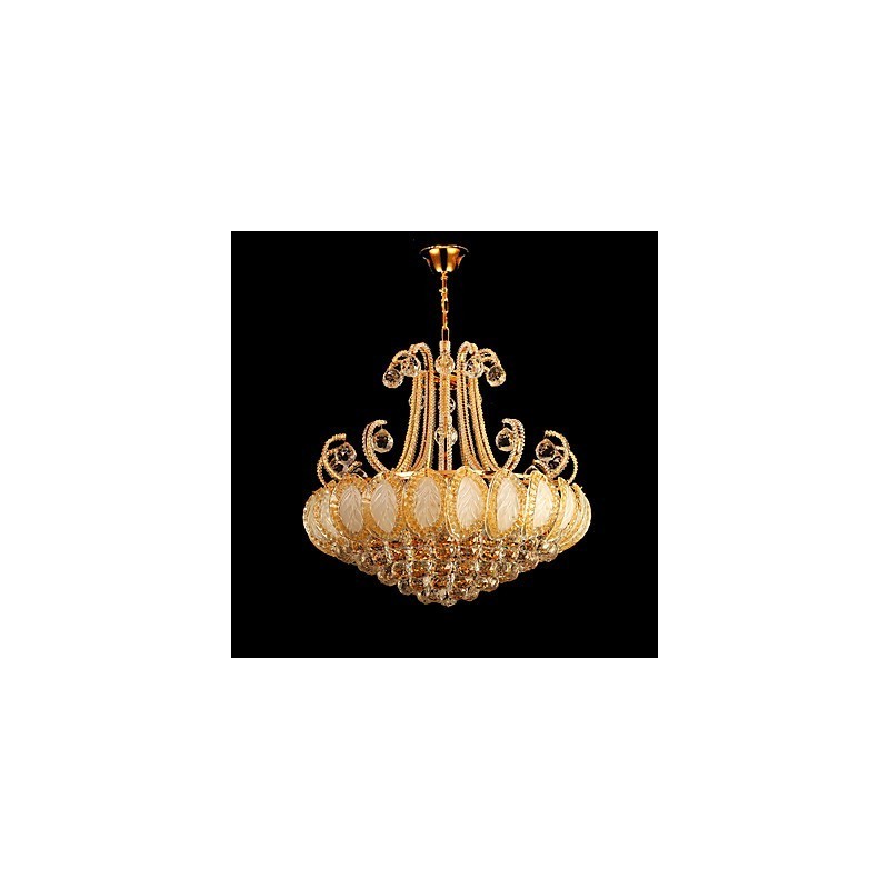 Lampadario moderno in cristallo, diametro 50 cm, 8 lampadine E12/E14 incluse