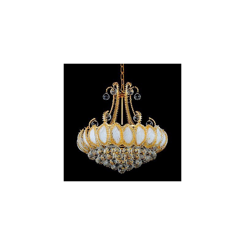 Lampadario moderno in cristallo, diametro 50 cm, 8 lampadine E12/E14 incluse