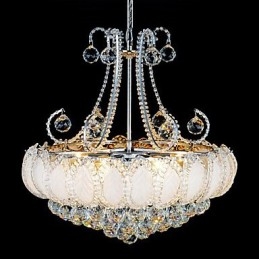 Lampadario moderno in cristallo, diametro 50 cm, 8 lampadine E12/E14 incluse