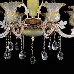 Lampadario classico tradizionale in lega di zinco con cristalli, mini, 8 luci E12/E14
