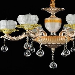 Lampadario classico in lega di zinco, stile mini cristallo, 6 lampadine E12/E14