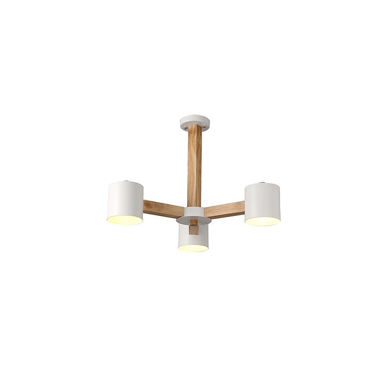 Lampadario a 3 luci in legno/bambù e metallo, stile tradizionale, classico, moderno, vintage e country