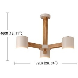 Lampadario a 3 luci in legno/bambù e metallo, stile tradizionale, classico, moderno, vintage e country