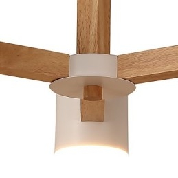 Lampadario a 3 luci in legno/bambù e metallo, stile tradizionale, classico, moderno, vintage e country