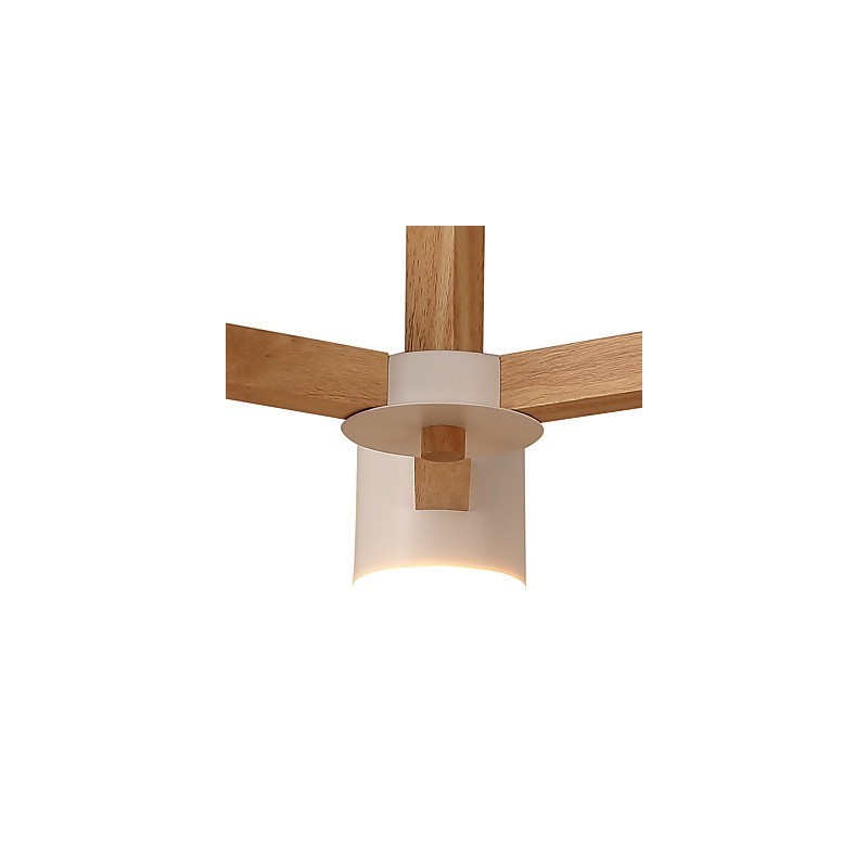 Lampadario a 3 luci in legno/bambù e metallo, stile tradizionale, classico, moderno, vintage e country