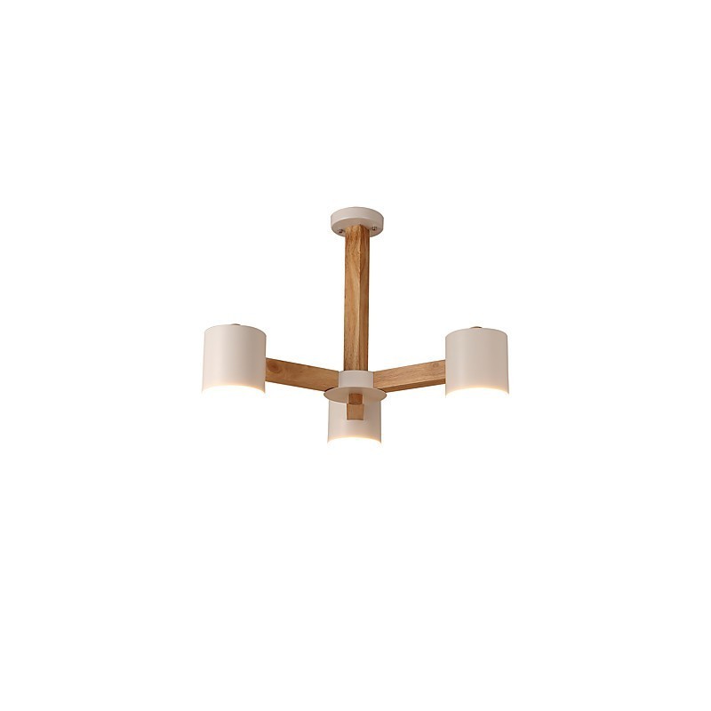 Lampadario a 3 luci in legno/bambù e metallo, stile tradizionale, classico, moderno, vintage e country
