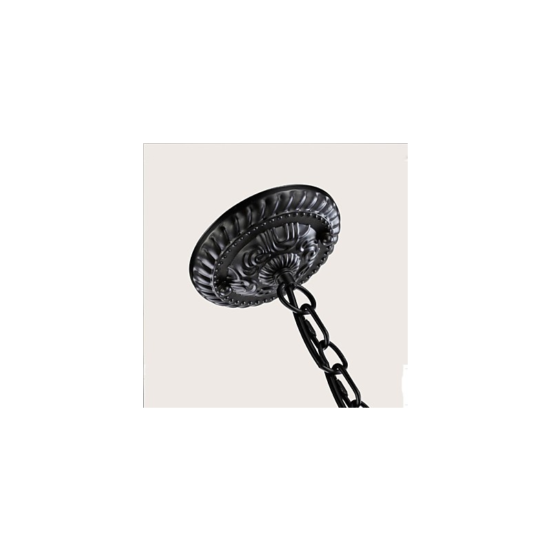 Lampadario in cristallo e metallo nero stile candela 6 luci E12/E14