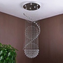 Lampadario a soffitto in cristallo a 7 luci GU10 LED, 60x60x200 cm