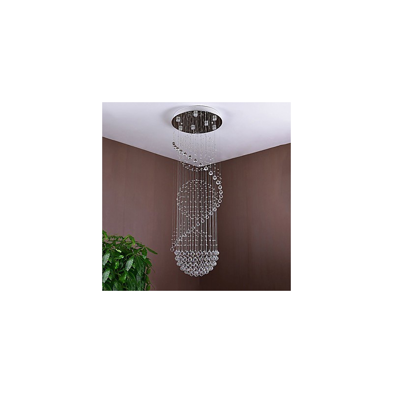 Lampadario a soffitto in cristallo a 7 luci GU10 LED, 60x60x200 cm