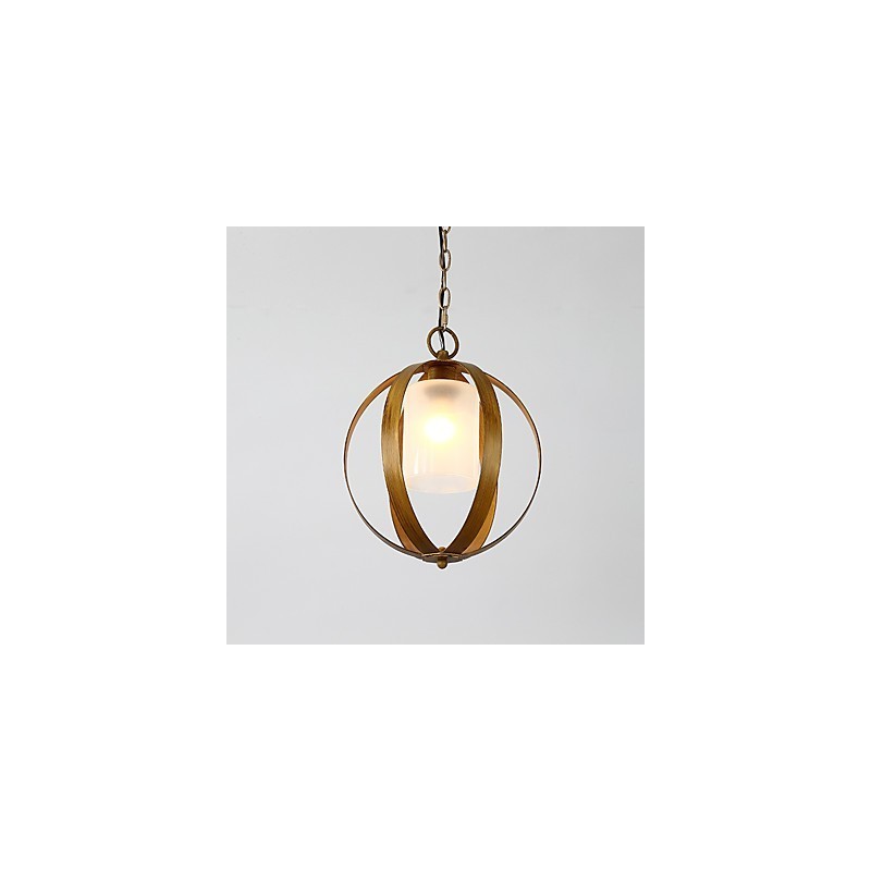 Lampadario a sospensione industriale in metallo e vetro dipinto, 1 livello, E26/E27