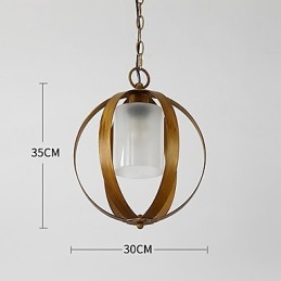 Lampadario a sospensione industriale in metallo e vetro dipinto, 1 livello, E26/E27