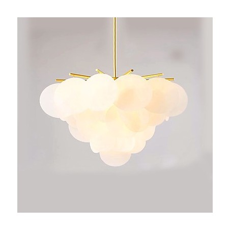Lampadario a sospensione mini in bambù legno, finitura oro