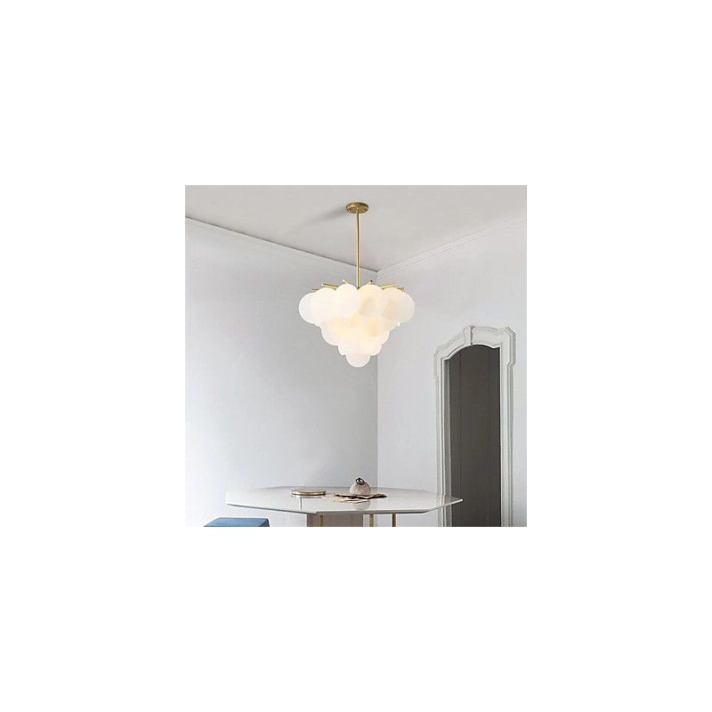 Lampadario a sospensione mini in bambù legno, finitura oro
