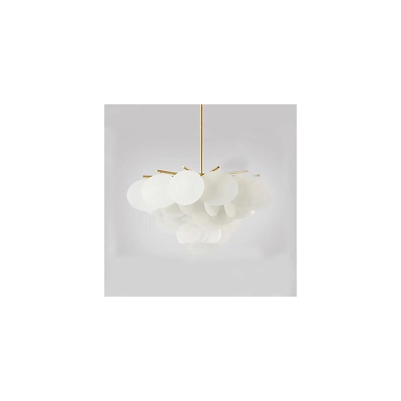 Lampadario a sospensione mini in bambù legno, finitura oro