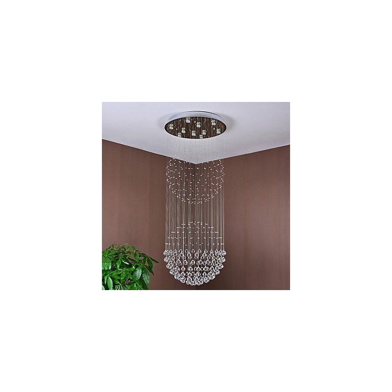 Lampadario a sospensione in cristallo a 2 livelli con 10 lampadine GU10 LED