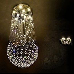 Lampadario a sospensione in cristallo a 2 livelli con 10 lampadine GU10 LED