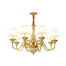Lampadario decorativo in ottone e giada