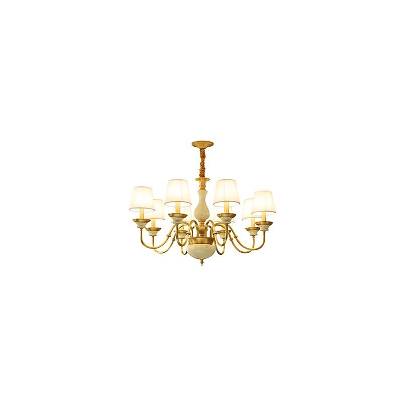 Lampadario decorativo in ottone e giada