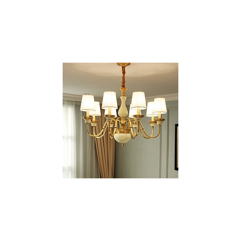 Lampadario decorativo in ottone e giada