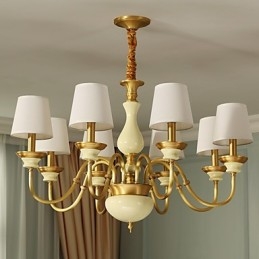 Lampadario decorativo in ottone e giada