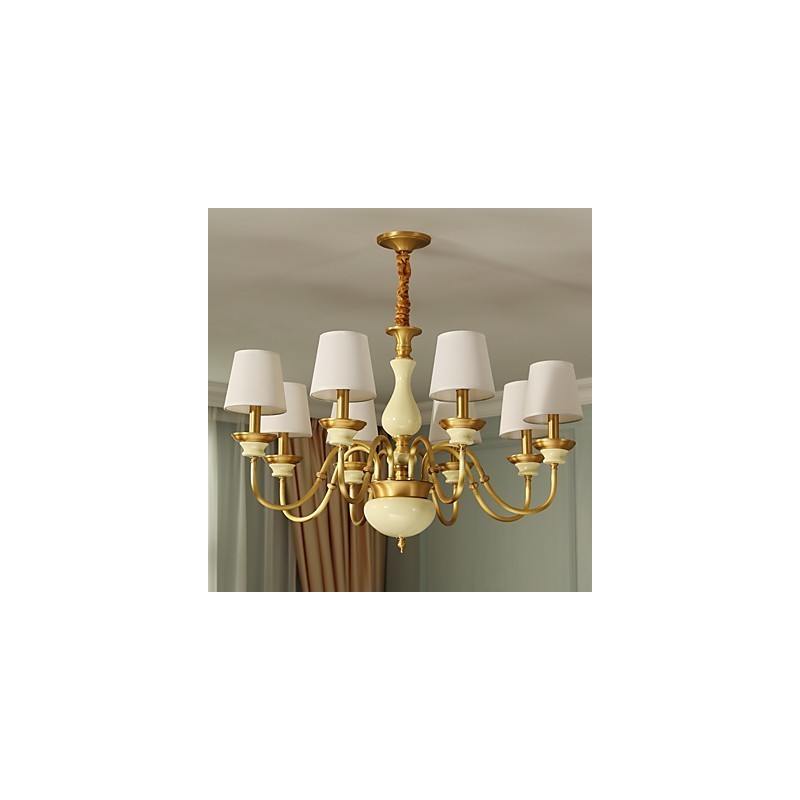Lampadario decorativo in ottone e giada