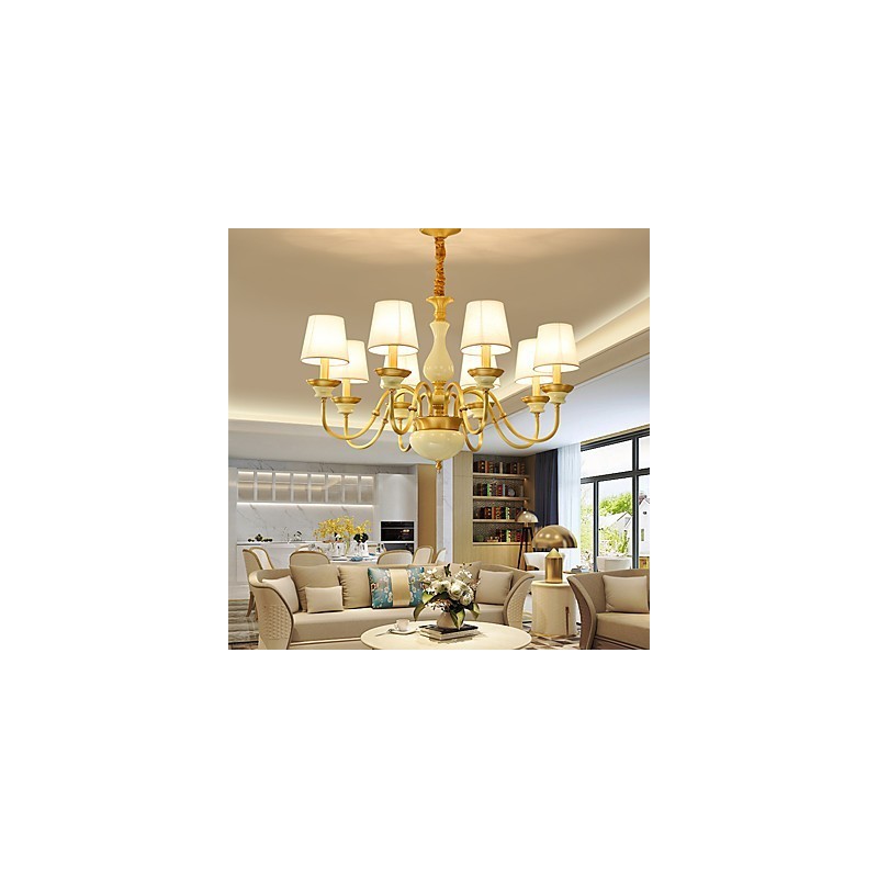 Lampadario decorativo in ottone e giada